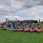 Teambuilding Kayaks op terras DEK Blauwestad Strand Zuid ldambtmeer Oldambt Groningen Nederland