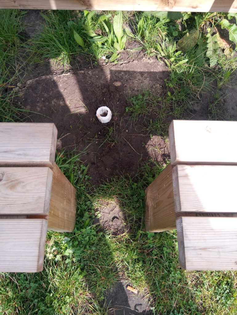 Parasol uit de grond verwijderd terras DEK