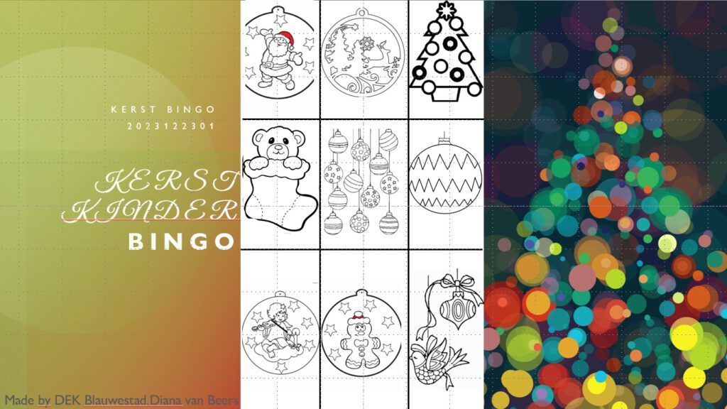 Online Kerst Kinder Bingo 23 december 2023 DEK Blauwestad