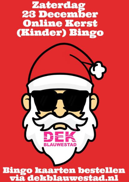zaterdag 23 december online kerst bingo Online georganiseerd Drinken Eten Kayakverhuur DEK Blauwestad