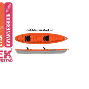 Kayak huren Oldambtmeer boot verhuur DEK Blauwestad PELICAN CHALLENGER 130 TANDEM, INCL. ZIT_RUGSTEUNEN DEK