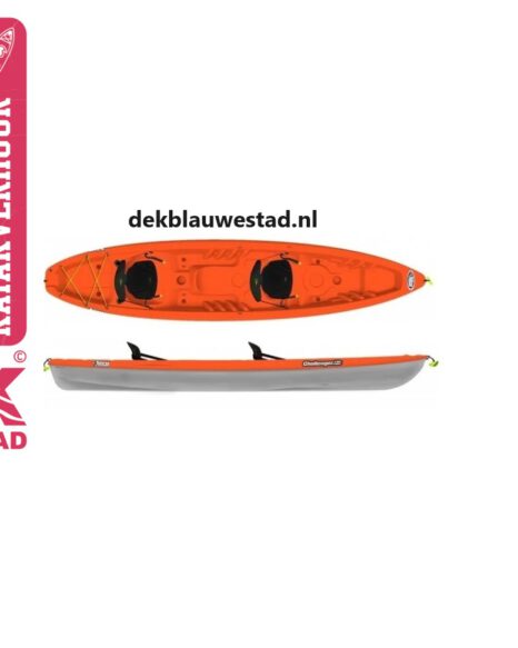 Kayak huren Oldambtmeer boot verhuur DEK Blauwestad PELICAN CHALLENGER 130 TANDEM, INCL. ZIT_RUGSTEUNEN DEK