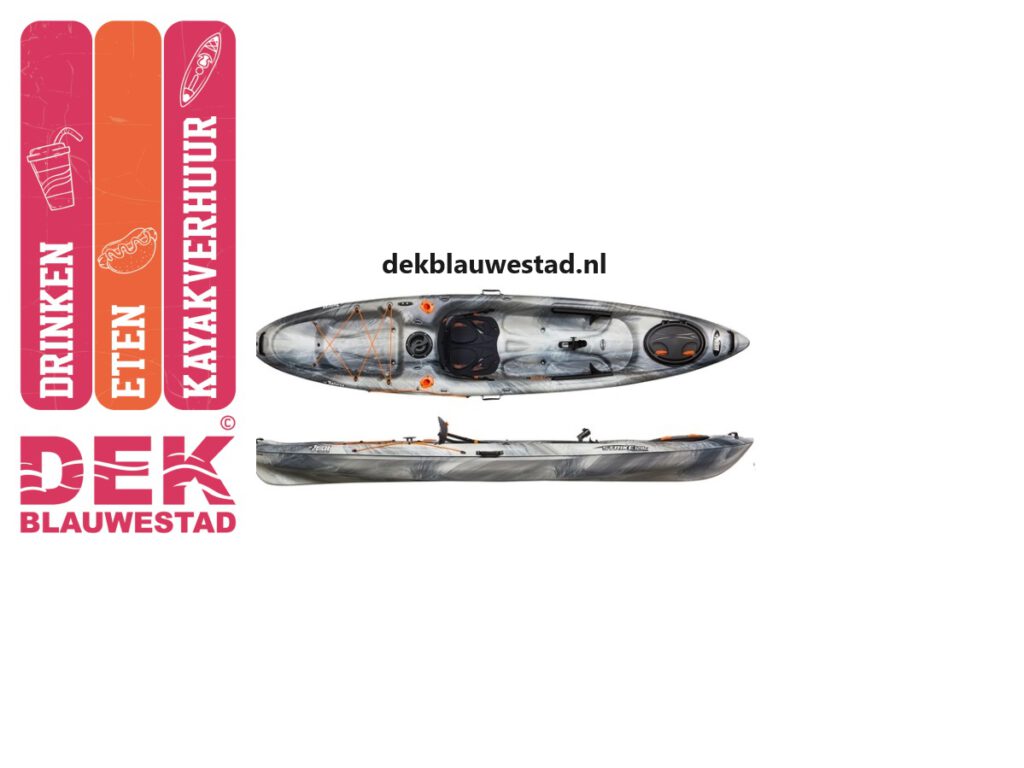 Kayak verhuur boot verhuur huren kajak Oldambtmeer Groningen Nederland DEK Blauwestad PELICAN STRIKE 120 X FISHING, INCL. RUGSTEUN