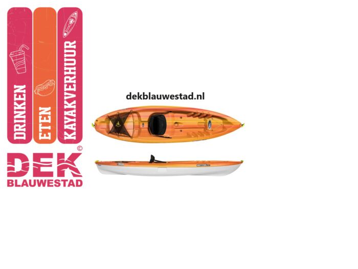 Kayakverhuur huren kajak bootverhuur Oldambtmeer Strand Zuid Groningen Nederland PELICAN SENTINEL 100 X, INCL. RUGSTEUN DEK