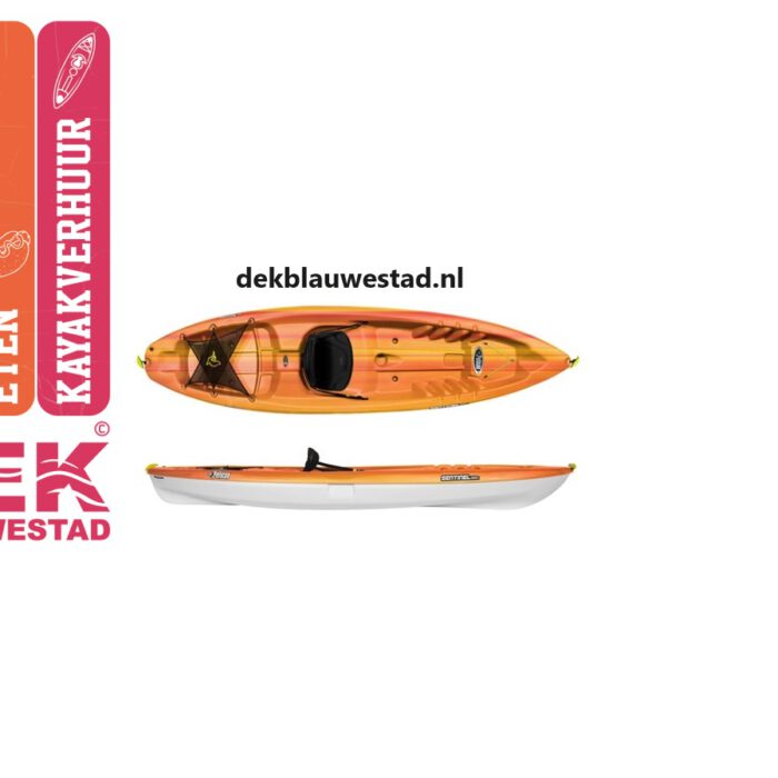 Kayakverhuur huren kajak bootverhuur Oldambtmeer Strand Zuid Groningen Nederland PELICAN SENTINEL 100 X, INCL. RUGSTEUN DEK