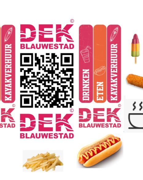 MENUKAART DEK BLAUWESTAD - SCAN QR CODE DEK patat hotdog ijs snack