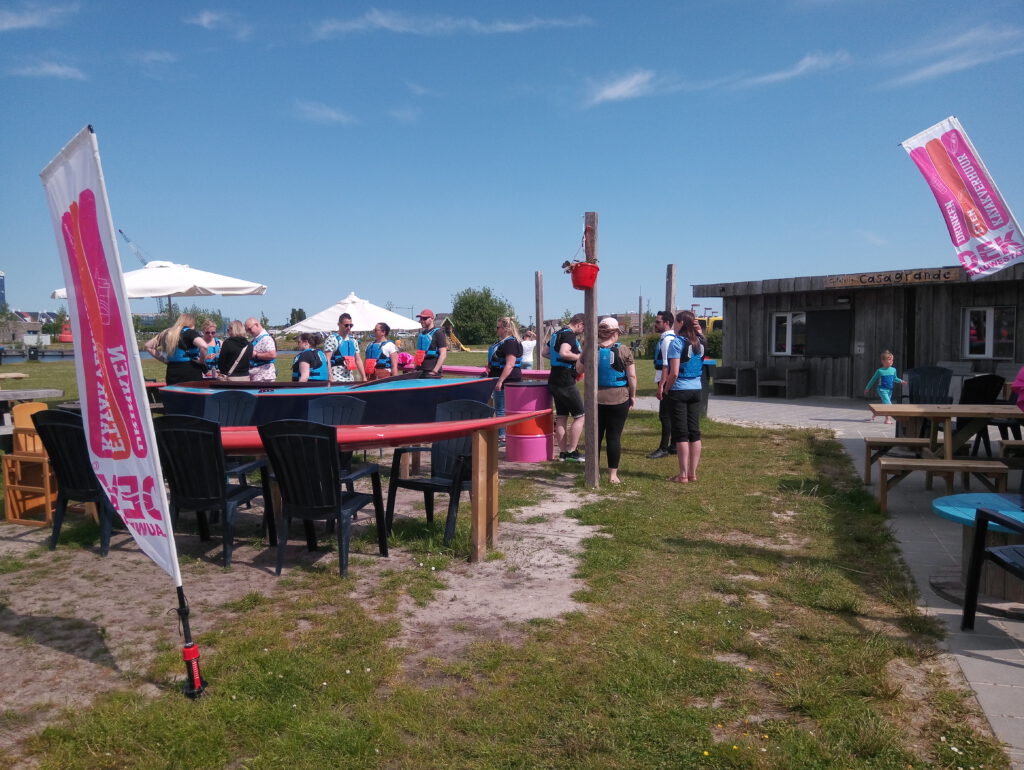 indeling teams kayak arrangement bij Drinken Eten Oldambtmeer Groningen Nederland Blauwestad DEK Blauwestad