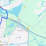 Fietsroute naar Strand Zuid over De Pieter Smit brug Kayakverhuur DEK Blauwestad