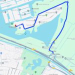 Met de auto fiets route naar DEK Blauwestad Strand Zuid Blauwestad