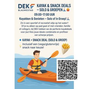 Kayak & Snack Deals – Solo & Groepen kayakbootverhuur DEK Blauwestad Oldambtmeer Groningen Nederland