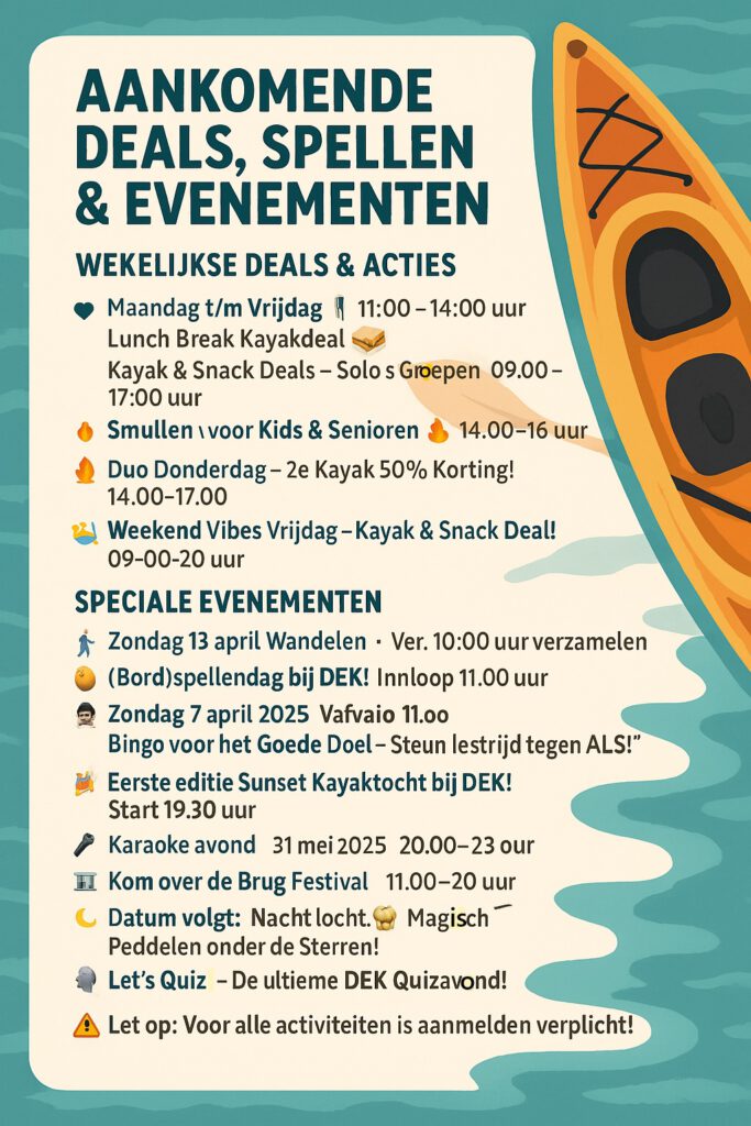 Deals, Spellen en evenementen bij DEK Blauwestad Strand Zuid Blauwestad Groningen Nederland