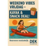 Weekend Vibes Vrijdag – Kayak & Snack Deal! bij DEK Blauwestad Strand Zuid Oldambtmeer Groningen Nederland