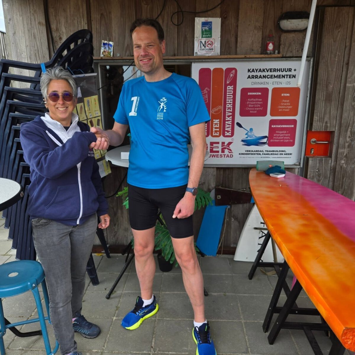winnaar van de Raad & Win Paaseitjesactie Drinken Eten Kayakverhuur DEK Blauwestad Groningen Nederland