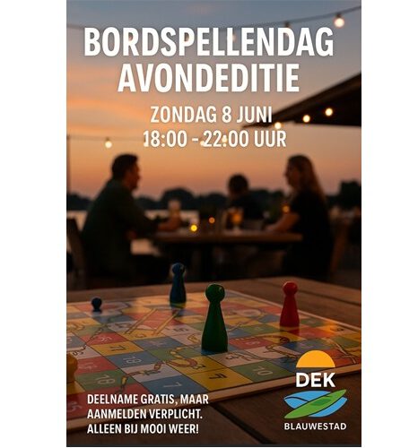 Bordspellendag Avondeditie zondag 8 juni 2025 Kayakverhuur DEK Blauwestad Strand Zuid Oldambtmeer