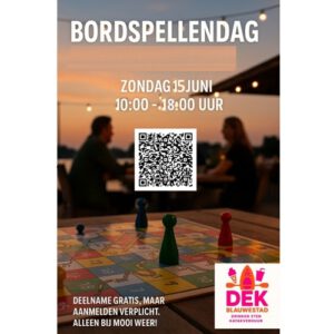 Bordspellendag zondag 15 juni 2025 Kayakverhuur DEK Blauwestad Strand Zuid Oldambtmeer Groningen Nederland