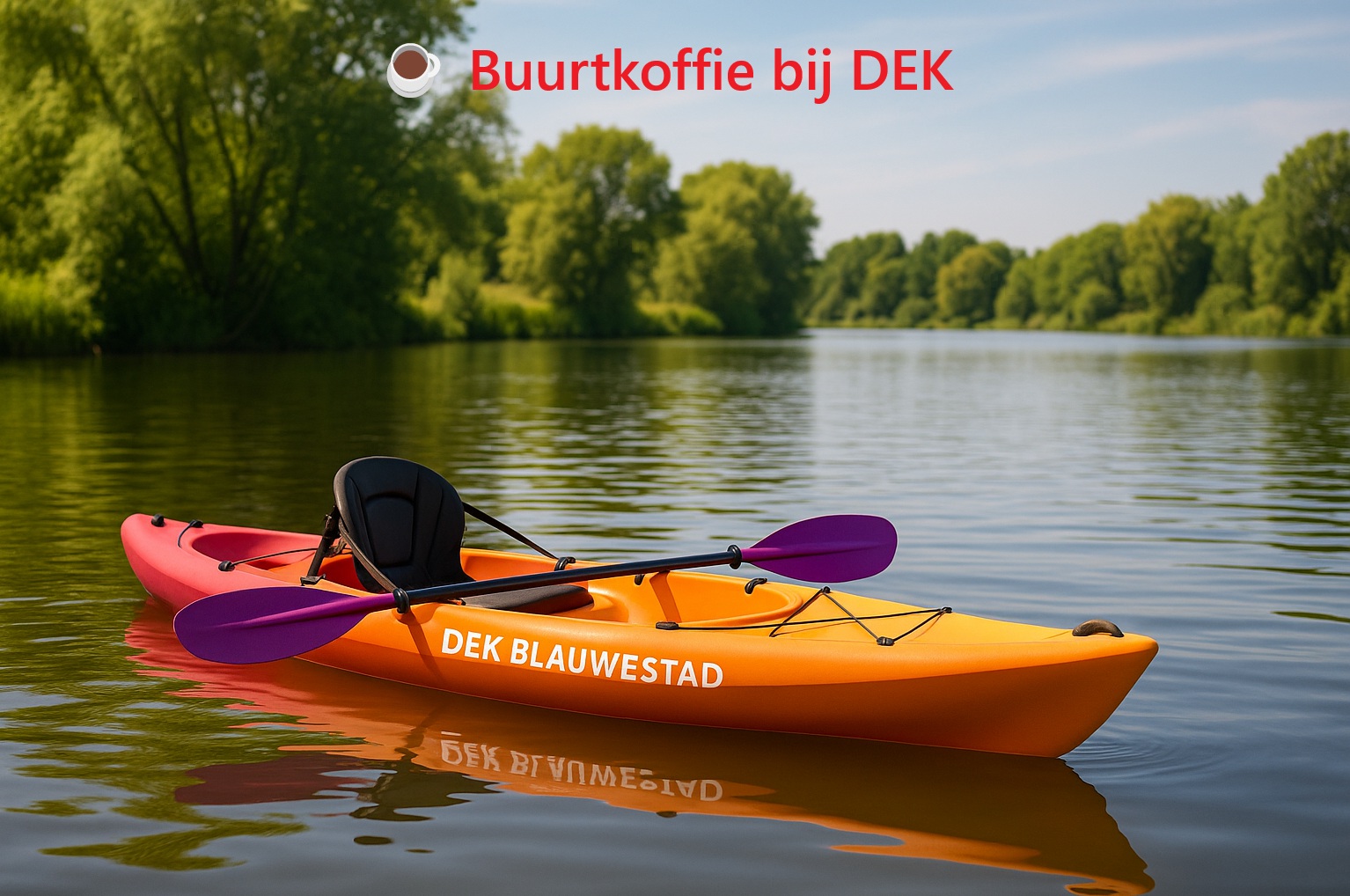 Buurtkoffie bij DEK, Drinken Eten Kayakbootverhuur Strand Zuid Oldambtmeer Groningen Nederland