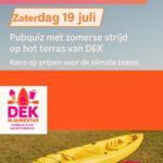 Quizavond zaterdag 19 juli 2025 terras Kayakverhuur DEK Blauwestad, Strand Zuid Oldambtmeer Groningen Nederland