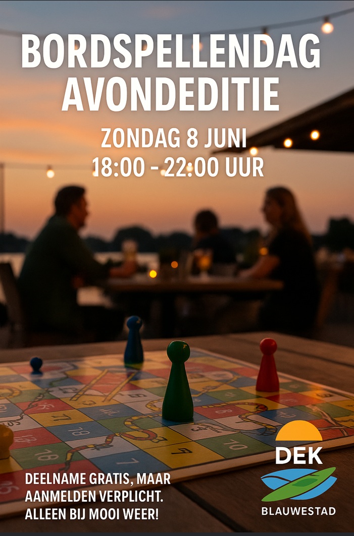 bordspellendag avondeditie Kayakverhuur DEK Blauwestad Strand Zuid Oldambt Groningen Nederland