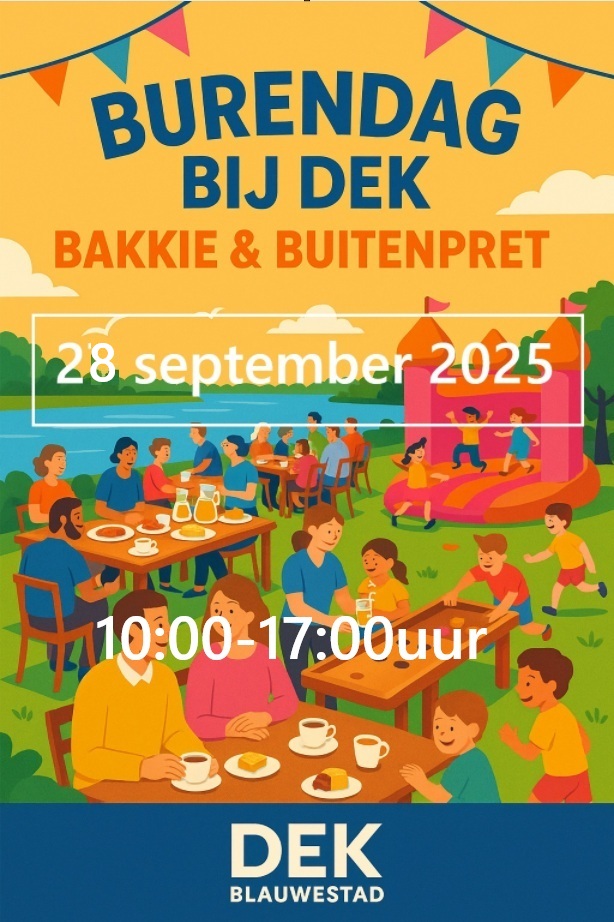 Burendag bij DEK zondag 28 september 10.00-17.00uur Drinken Eten Kayakverhuur DEK Blauwestad Strand Zuid Oldambtmeer Groningen Nederland