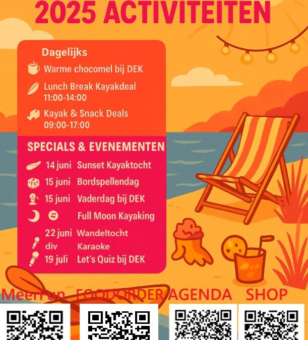 DEK Blauwestad Activiteiten 2025 Drinken Eten Kayakverhuur Oldambtmeer