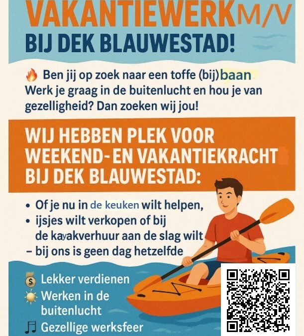 Vacature Medewerker Kajakverhuur & Outdoor Activiteiten bij DEK Blauwestad