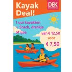Kayak + snack deal juli 2025 bij Drinken Eten Kayakverhuur DEK Blauwestad Oldambt Groningen Nederland