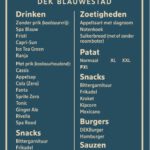 Menukaart Drinken Eten Kayakverhuur DEK Blauwestad