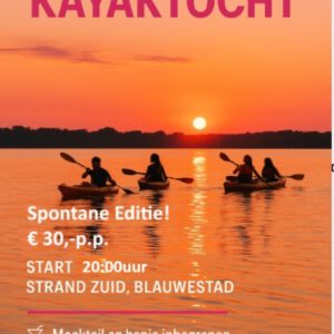 Sunset Kayaktocht- spontane editie vandaag 24 juli 20.00uur vertrek Strand Zuid Blauwestad