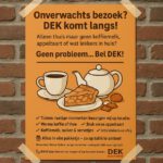 Onverwachtsbezoek bel DEK koffie,thee, appeltaart
