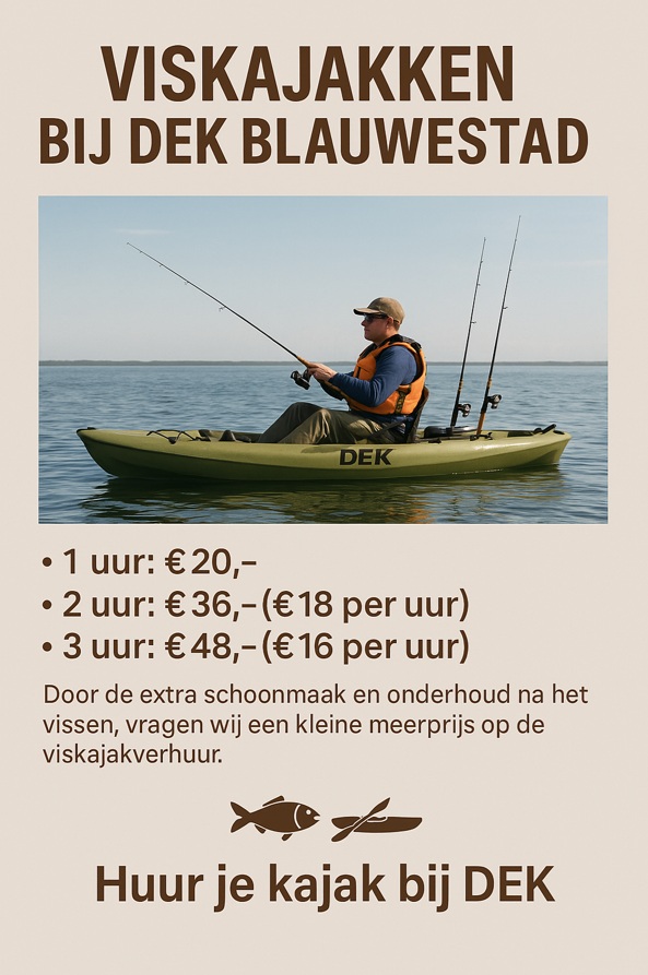 Viskayakken bij DEK Blauwestad Oldambtmeer Groningen Nederland