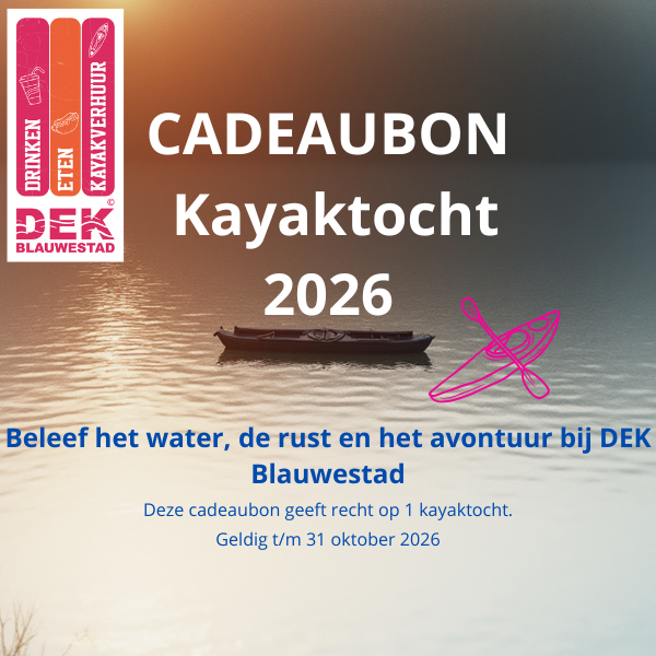 CADEAUBON Kayaktocht Drinken Eten Kayakverhuur DEK Blauwestad OIldambtmeer Groningen