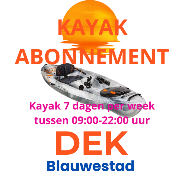 Kayak Abonnement geeft recht op 7 dagen per week kayakken, wanneer het jou uitkomt