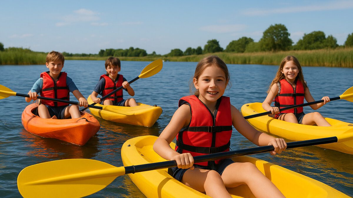 Kayakles bij DEK Blauwestad Strand Zuid Oldambtmeer Groningen Nederland vanaf 8 jaar
