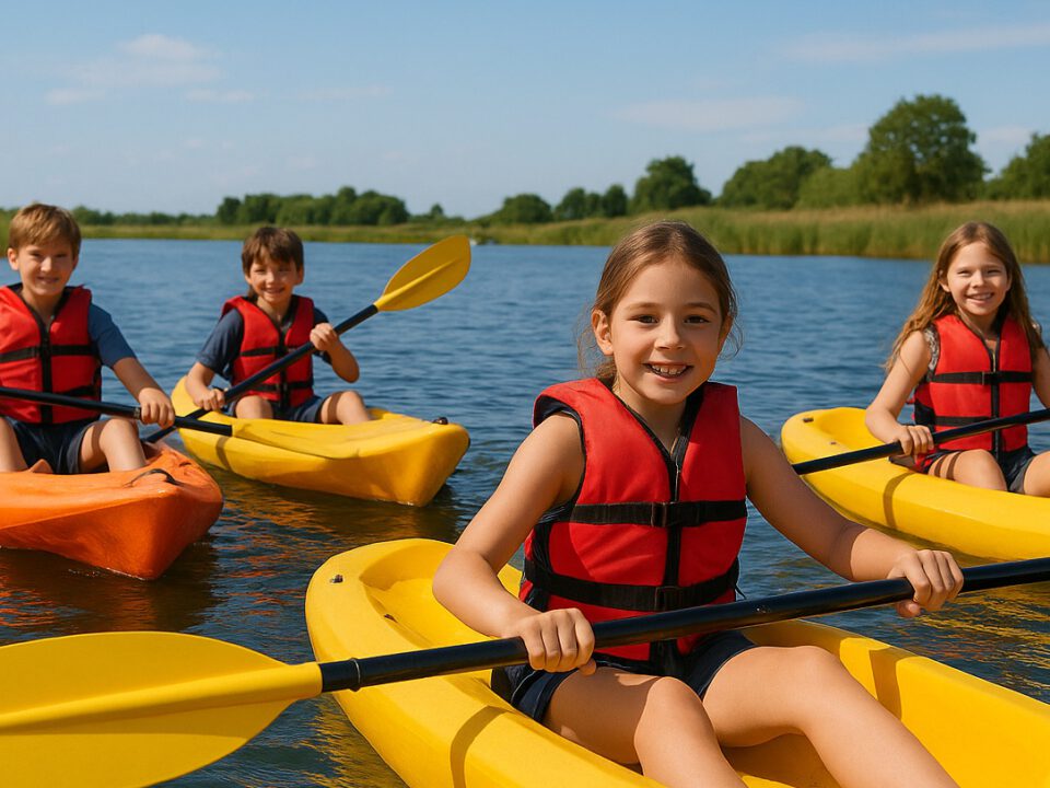 Kayakles bij DEK Blauwestad Strand Zuid Oldambtmeer Groningen Nederland vanaf 8 jaar