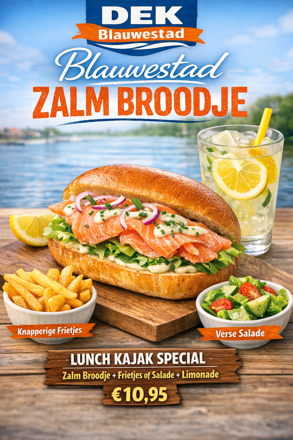 Zalm Broodje Broodje zalm lunch kayak special