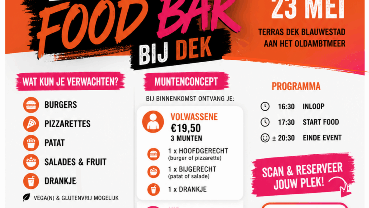 DEK-Blauwestad-Buurt-Food-Bar-bij-DEK-zaterdag-23-mei 2026 Strand Zuid buitenterras Blauwestad