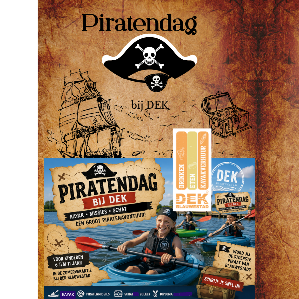 Piratendag-bij-DEK-drinken-eten-kayakverhuur-Blauwestad-Strand-Zuid-Oldambtmeer-Groningen-Nederland