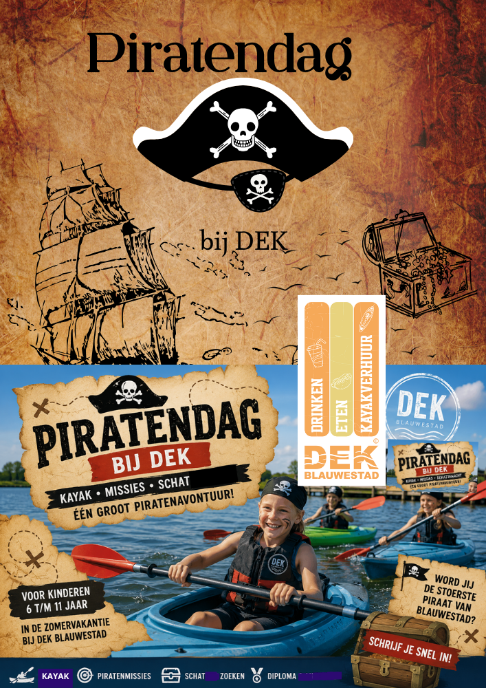 Piratendag-bij-drinken-eten-kayakverhuur-DEK-Blauwestad-Strand-Zuid-Oldambtmeer-Oldambt-Groningen-Nederland