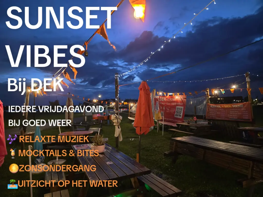 Sunset-Vibe-vrijdagavond-muziek-mooi-weer-nederland-groningen-oldambt-DEK-Blauwestad-strand-zuid-terras